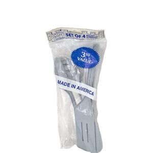 Vintage King Kraft Nylon Kitchen Utensil Set of 4 Blue Spatula Spoon Ladle NEW